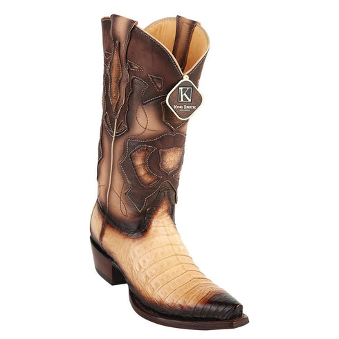 King Exotic Men's Caiman Belly Snip Toe Boots