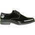 Bravo Mens Classic Plain Square Toe Shiny Patent Tuxedo Dress Shoe in Black