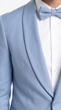 Men’s Powder Blue 2 Piece Tuxedo Suit – Light Blue Wedding Prom Tux with Matching Pants Light Baby Blue