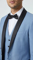 Men’s Powder Blue 3 Piece Tuxedo Suit – Light Blue Shawl Lapel Wedding Prom Suit with Vest