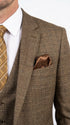 Men's Great Gatsby Brown Checker Plaid Texture 3-Piece Suit – Classic Fit Business, Wedding & Formal Suit Set - Victorian style 1920s