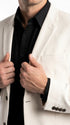 Men’s Ivory Western Blazer – Cream Cowboy Sport Coat Jacket with Notch Lapel in cream color