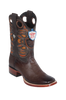 Wild West Botas de Panza de Avestruz Horma Square Toe Faded Brown
