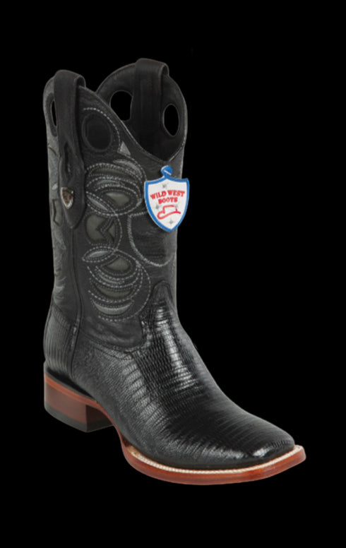 Wild West Botas de Armadillo Horma Rodeo Black