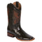 Metallic brown square toe cowboy boot