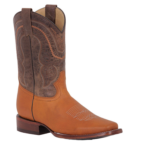 Light brown square toe cowboy boot