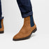 Zelli Gianna Suede Chelsea Boots in Cognac with Flexible Navy Goring