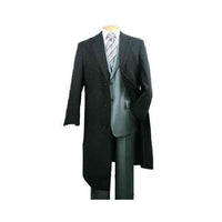 48 Inch Full Length Charcoal Fully Lined Wool Blend Mens Topcoat