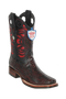 Wild West Botas de Pata de Avestruz Horma Square Toe Black Cherry