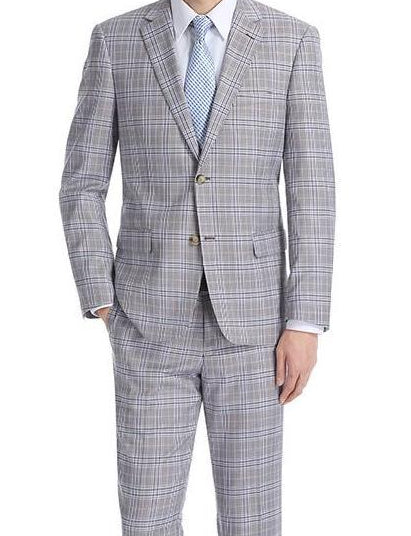 Gerace Collection - 2 Piece Glen Plaid Slim Fit Suit In Gray