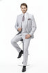 Men’s Very Light Gray Three-Piece  Wedding Suit 2 Buttons Modern or Slim Fit  Ash Bone Color Steel Grey