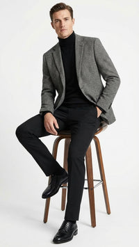 Men’s Grey Tweed Herringbone Sport Coat - Gray Mens Blazer Suit Jacket