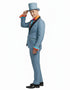 Dumb and Dumber Light Blue Tuxedo Costume for Men with Matching Top Hat – Classic 90s Party and Halloween Suit