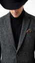 Men’s Charcoal Grey Herringbone Western Winter Blazer – Cowboy Sport Coat Jacket
