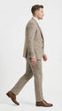 Men’s Light Beige Herringbone Tweed Suit with Vest – Classic Three Piece Formal Suit, Vintage Business Wedding Outfit, Elegant Smart Casual Wear