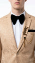 Men’s Champagne Gold Paisley Prom Tuxedo, Formal Dinner Suit for Prom, Weddings, Parties in Tan Color