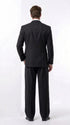 Tiglio Rosso Men’s Black Super 150’s Italian Wool 3-Piece Suit – Double-Breasted Jacket, Vest and Wide-Leg Pleated Pants