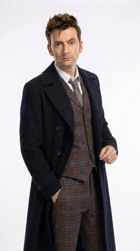 Men’s Black Long Overcoat – Doctor Who Fourteenth Doctor David Tennant Inspired Costume Coat
