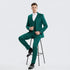 Men’s Emerald Green Textured 3-Piece Suit – Polk Dot Pattern Formal Wedding, Prom, and Evening Wear Outfit