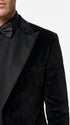 Men’s Black Velvet Tuxedo Suit – Peak Lapel Wedding, Prom and Formal Evening Velvet Pants