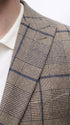 Men’s Tan Beige Peaky Blinders Glen Plaid Blazer English Style Textured Wool Winter Sport Coat Checkered Windowpane