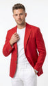 Men’s Red Linen Blazer, Lightweight Business Casual Wedding Sport Coat Jacket