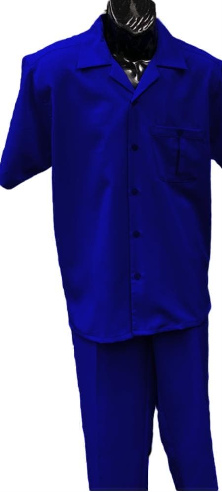 4XL 5XL 6XL 7XL Big And Tall Walking Suits Blue Overshirts