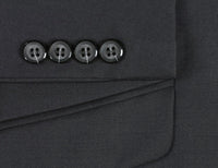 (38R, 38S) 100% Virgin Wool Regular Fit Black Suit