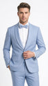 Men’s Powder Blue 2 Piece Tuxedo Suit – Light Blue Wedding Prom Tux with Matching Pants Light Baby Blue