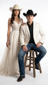 Men’s Ivory Western Blazer – Cream Cowboy Sport Coat Jacket with Notch Lapel in cream color