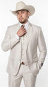 Men’s Sand champaign  Western Cowboy 3-Piece Suit – Light Cream Wedding Suit with Vest & Pants Slim Fitted