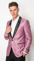 Men’s Shiny Pink Tuxedo Dinner Jacket with Black Pants – Shawl Lapel Formal Tuxedo