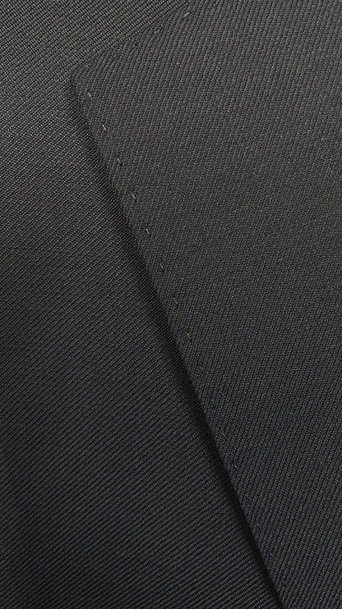 Bevagna Collection - Black 100% Virgin Wool Regular Fit Pick Stitched 2 Piece Suit