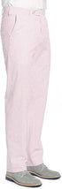 Mens Seersucker Pants - Summer Casual Pinstripe Modern Fit in Color Pink