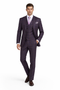 (54L Blazer) Purple Modern Fit Windowpane Jacket and Vest