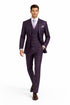 (54L Blazer) Purple Modern Fit Windowpane Jacket and Vest