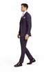 (54L Blazer) Purple Modern Fit Windowpane Jacket and Vest