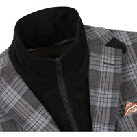 Men's Slim Fit Gray Wool Blazer with Bib