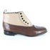 00026-249 Men Stacy Adams High Top Boot Madison Biscuit Toe Brown Taupe Side Zip