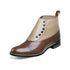 00026-249 Men Stacy Adams High Top Boot Madison Biscuit Toe Brown Taupe Side Zip