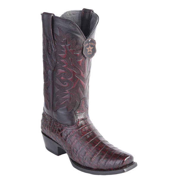 Black Cherry Caiman Square Toe Boot