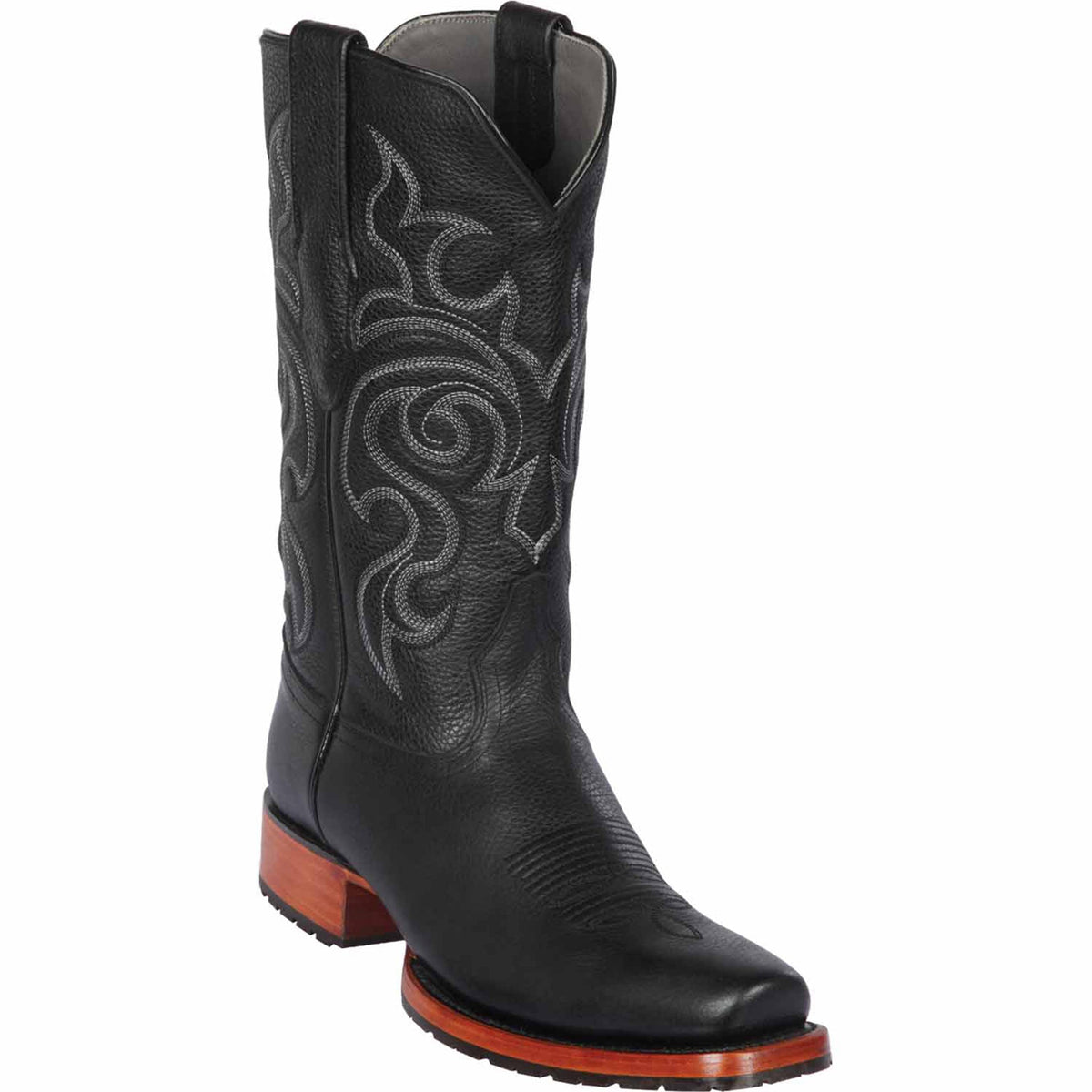 Black Square Toe Cowboy Boots – OvercoatUSA