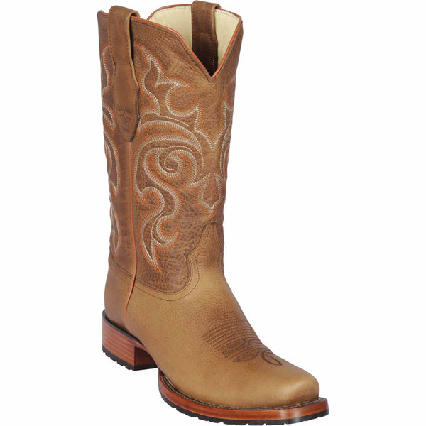 Brown Square Toes Cowboy Boot