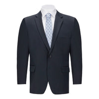 Men's Navy Portly Fit Suit Separate Jacket – Classic Wool Blend Formal Blazer