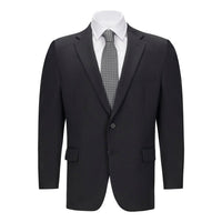 Men's Black Portly Fit Suit Separate Jacket – Classic Wool Blend Formal Blazer
