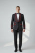 Men’s Bella Embellished Black & Royal Blue Tuxedo – 3 Piece Formal Suit with Shawl Lapel, Vest & Matching Pants