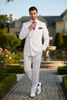 Men’s White Double-Breasted 3-Piece Suit Set – Premium Tailored Fit Formal Wedding and Evening Suit