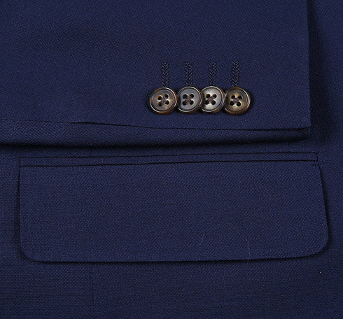 Wool Regular Fit Blazer Solid Color in Dark Navy