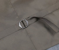 Bevagna Collection - Wool Suit Dress Vest 5 Buttons Regular Fit In Light Gray