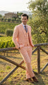 Men’s Light Peach 3 Piece Suit Set with Vest, Prom Wedding Dress Suit